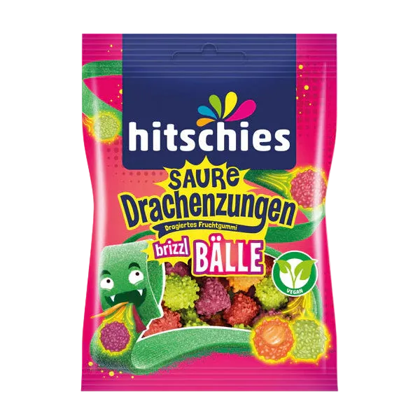 Hitschies Saure Drachenzungen brizzl Bälle 100g